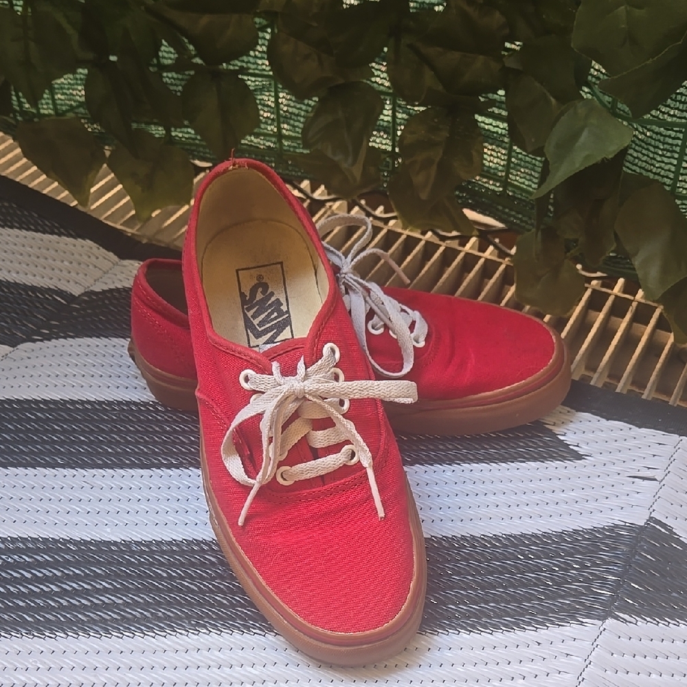 Vans Red Canvas Sneakers